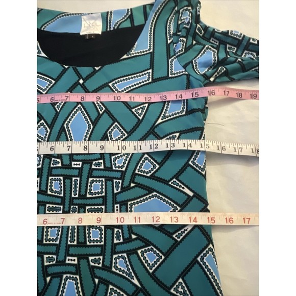 Nicole Miller Womens Dress Size Small Green Shift Mini Long Sleeve Retro Flaw - Picture 14 of 16